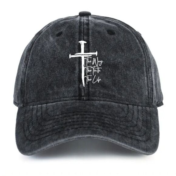 BASEBALL CAP Unisex Black "The Way, The Truth, The Life" - Picture 7 of 7
